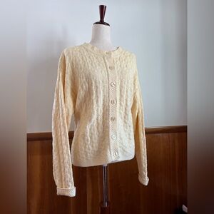 Vintage made in USA Talbots cardigan butter yellow large